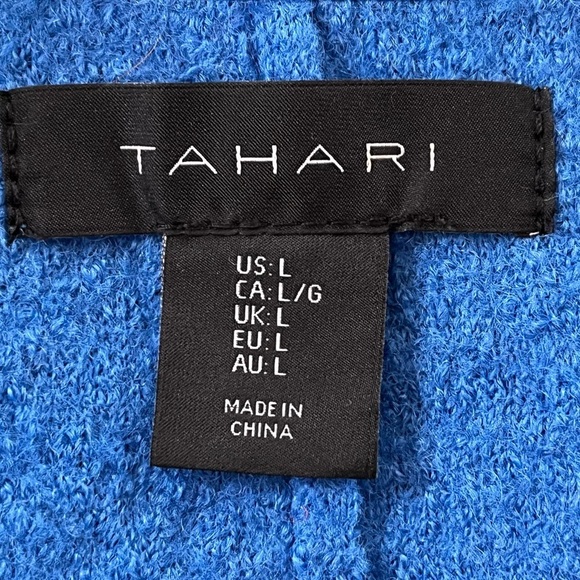 Tahari Women’s Wool Blend Open Front Sweater Cardigan Size Large Grandms Chic - Picture 9 of 13